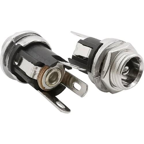 10Pcs 5.5 x 2.1mm DC Power Socket Jack Panel Mount Terminal 3Pin 5.5*2.1mm DC Female Socket Supply Electrical DC Jack Connector