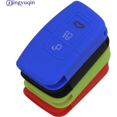 10X 3 Buttons Car Key Case Key Silicone Protect Bag Keyless Key Cover Remote Smart Fob Auto Accessories For Ford Focus 2016 2017