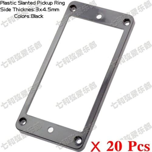 20 Pcs Black Plastic Slanted Double Coil Pickup Ring Humbucker Frame Mounting Ring For Electric Guitar 3mmx4.5mm