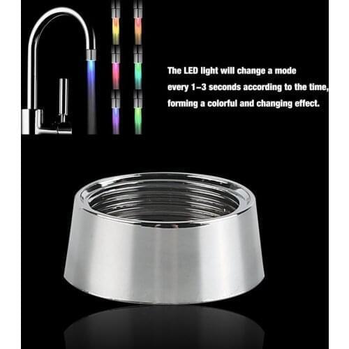 24mm To 22mm Led Lighting Faucet Adapter Led Luminous Colorful Effect Faucet Temperature Control Lighting Faucet ABS Adapter