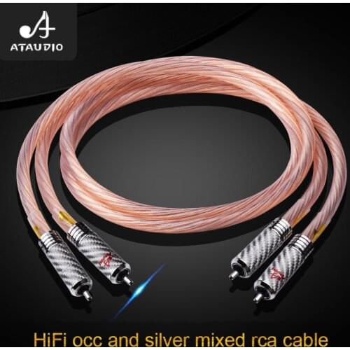 ATAUDIO Hifi RCA Cable High Quality Copper and Silver Mixed 2RCA Male to Male Audio Cable