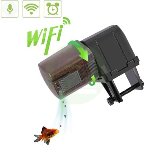 Control Automatic Fish Feeder with APP Aquarium Automatic Fish Feeder, WiFi Control Auto Fish Food Dispenser for Home Office