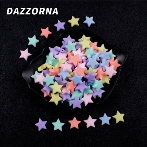 50/100/200/300Pcs/lot 13mm Acrylic Beads Candy Color Five-Pointed Star Loose Beads for Diy Jewelry Making Necklace Accessories