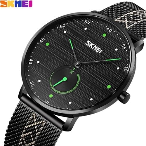 SKMEI Japan movement Quartz Men Watches Luxury Fashion Stainless Steel Clock Bracelet Waterproof Wristwatch Montre Homme
