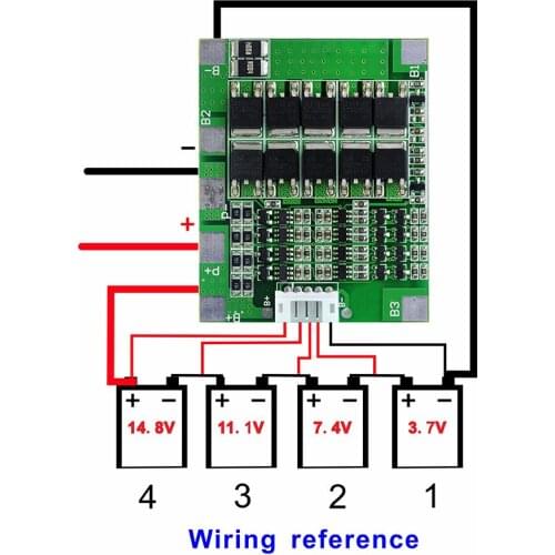 4S 30A 14.8V Li-ion Lithium 18650 Battery BMS Packs PCB Protection Board Balance Integrated Circuits Electronic Module