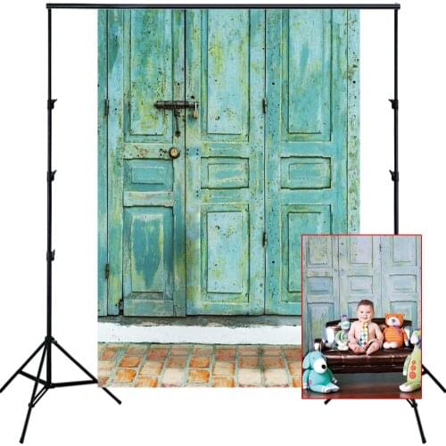 HUAYI Photography Backdrop Newborns Baby Child Photo Booth Background Vintage Old Wooden Doors Photoshoot Backdrops D-9705