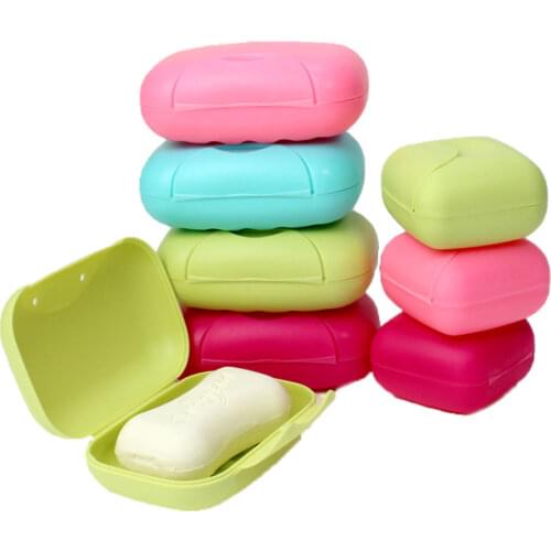 1Pcs Candy color portable Soap Dish Box Case Bath Bowl Plate Case Home Shower Travel Hiking Holder Container Soap Box