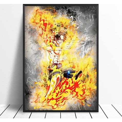 Hd Prints Home Decor Painting One Piece Luffy Pictures Wall Art Modular Canvas Watercolor Anime Poster Modern Bedside Background