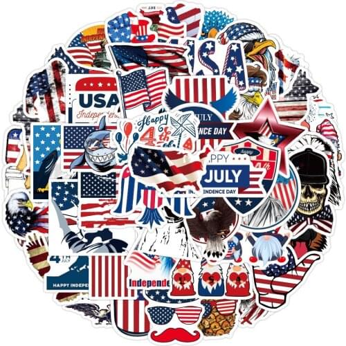 3Set=150PCS New American Independence Day graffiti sticker helmet notebook scooter water cup waterproof sticker