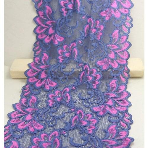 Beautiful 1 Yard 19cm Width Elastic Stretch Lace Trim Craft Sewing Elastic Lace