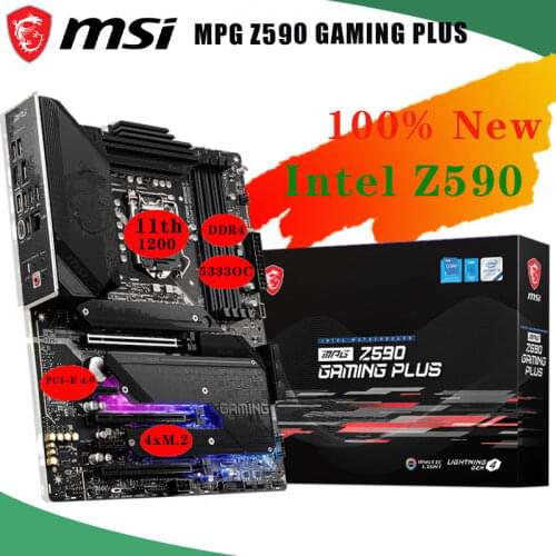 MSI MPG Z590 GAMING PLUS New motherboard LGA 1200 DDR4 128GB PCI-E 4.0 M.2 WIFI ATX USB3.0 SATA3 Desktop Intel Z590 placa mãe