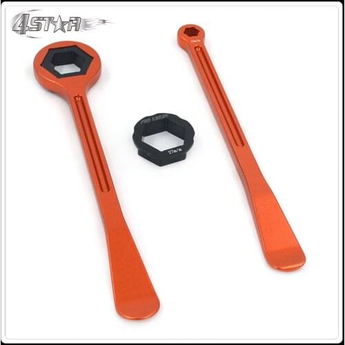 Orange Tyre Changing Kit 2 x Raceline Levers Hex Wrench Spanner 10mm 13mm 22mm 27mm 32mm Head For KTM SX SXF EXC European Bike