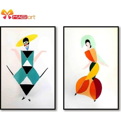 Cross stitch kits Embroidery needlework sets 11CT water soluble canvas patterns 14CT Fashion girl -NCMP119