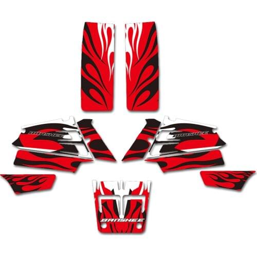 New Style Red Fire DECALS STICKERS Graphics Kits for Yamaha YFZ350 BANSHEE 350 ATV 1987-2005