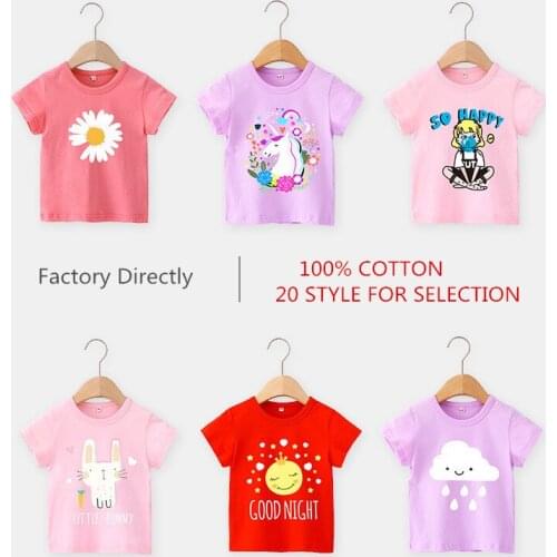 Clothes Baby T-shirt Kids Short Sleeve Shirt Girls Top Boy Clothing Cartoon Cotton Girls T-shirt Baby Girl Summer Tshirt Sale