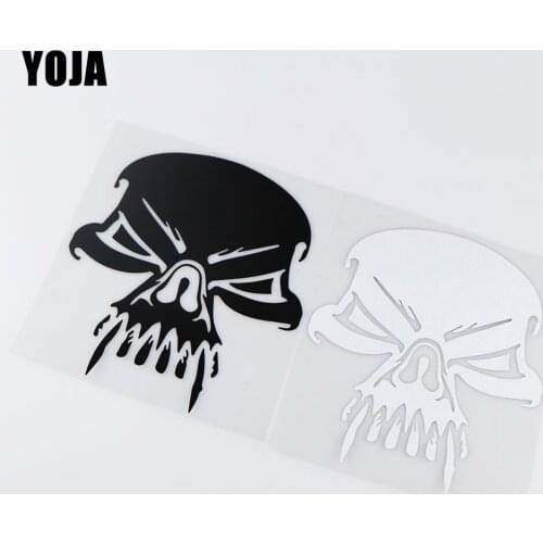 YOJA 14.9X17.6CM Skull Personality Funny Car Sticker Scratches Cover Bumper Decals ZT4-0127