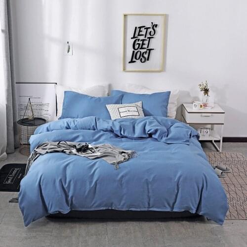Bedding solid color frosted simple three piece quilt cover, plain color, a variety of color specifications are available