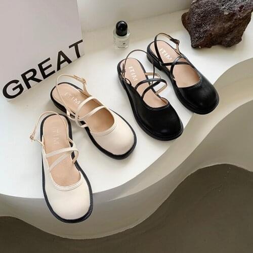 Simple Solid Color Baotou Sandals Summer New Styles Everyday All-Match Comfortable Flat-Bottomed Ladies Sandals