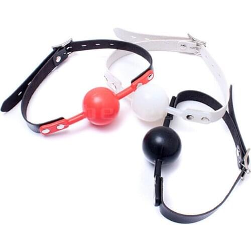 Silicone Mouth Gag Ball Oral Fixation PU Leather Band Bondage Restraints 3 Colors Sex Toys for Couples Adult Games Fetish BDSM