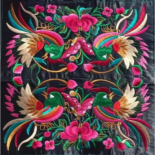 Miao stitch crochet satin fabric embroidery patch dress shoes bag applique trim ethnic tribal nepal thai india boho DIY gypsy