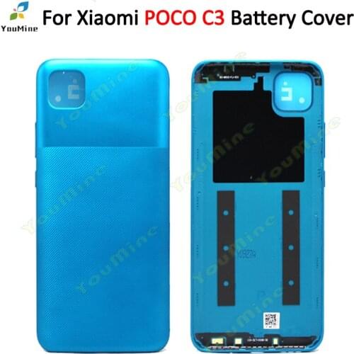 For Xiaomi Poco C3 Battery Back Cover Rear Door Housing Case Replacement For Poco C3 Back Housing