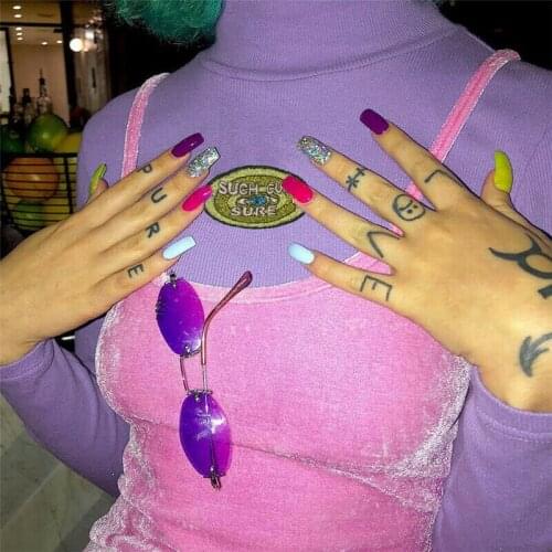 Autumn Women Long Sleeve purple color T-Shirt High Turtle Neck Pullover Tops Knitted Slim Solid Casual T-shirt Tee Tops