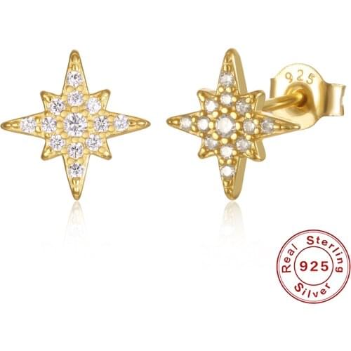 Cute Star Stud Earrings for Women Girls 925 Sterling Silver Mini Earrings 2019 Tiny Gold Color Stud Earrings Jewelry Gifts