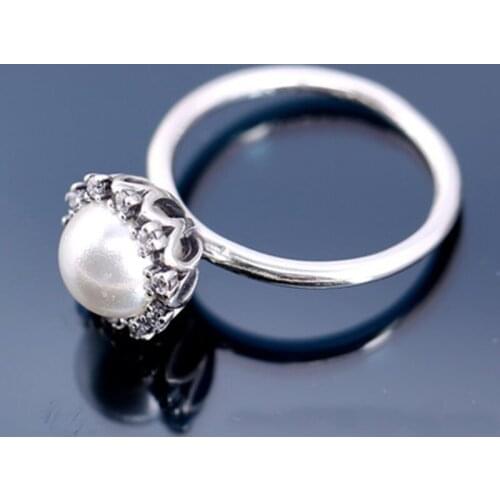 Good Quality 2018 Hot Fashion Real Pearl Jewelry Pearl Flower Wedding pearl Ring For Women Gift FREE SHIPPING