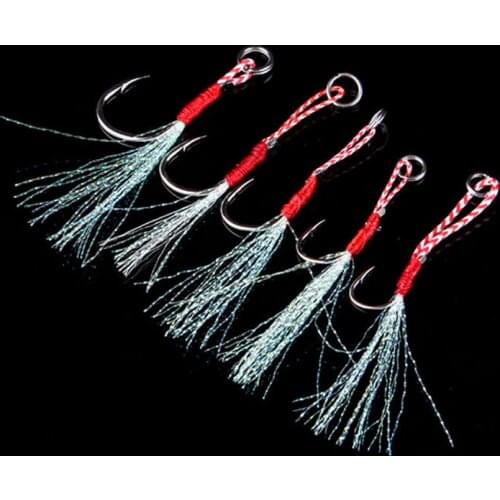 10 pcs Slow Jigging Head Assist Fishing Hook Barbed High Carbon Steel Hooks overweight hook boat jig bait Fishing Tackle