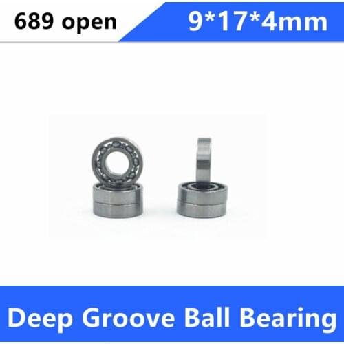 100pcs/lot 689 Open type ball bearing 9x17x4 mm deep groove ball bearings 9*17*4mm