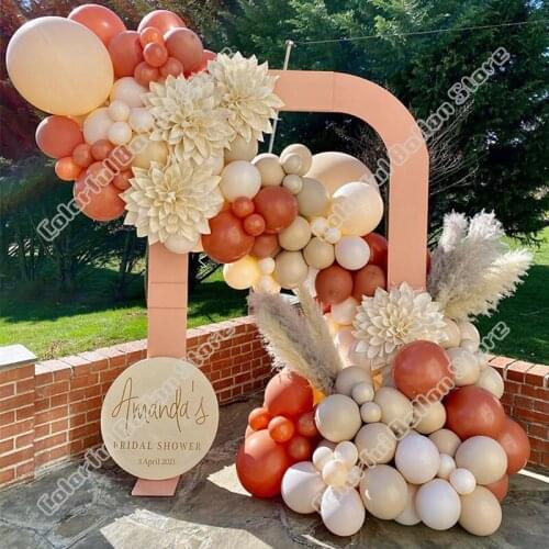 117pcs Retro Pink Latex Balloon Arch Kit Double Apricot Balloon Garland Birthday Party Background Baby Shower Event Decoration