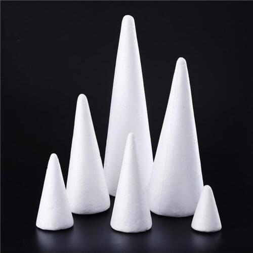 12pcs Polystyrene Foam DIY Craft Cone Shaped Accessories For Home Craft Project Christmas Tree Table Centerpiece Ornaments