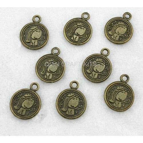 150pcs questioning girl lovely antique bronze 16mm zinc alloy Charm Pendant drops DIY Supplies for jewelry accessories