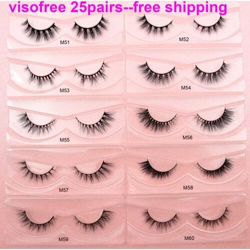25 pairs/lot visofree Mink Eyelashes 3D Mink Hair False Eyelashes Natural Thick Long Eye Lashes Makeup Beauty Extension Tools