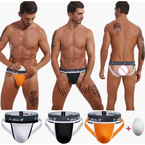 3PCS/Lot Men Jockstrap Briefs Front Enhancing Padded G-string Bikini Brief Soft Hip-Up Man Sexy Underwear Bulge Pouch Underpants