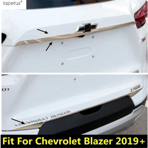Stainless Steel Accessories For Chevrolet Blazer 2019 - 2021 Rear Door Trunk Tailgate Lid Bottom Decor Strip Cover Trim Exterior