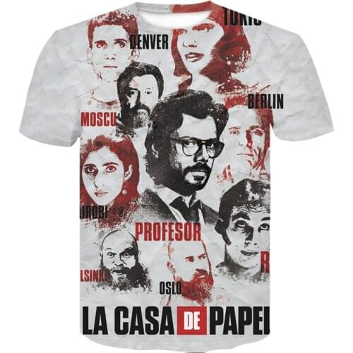 Movie Money Heist The House of Paper La Casa De Papel T Shirt Men Funny Berlin 3D Print T Shirt Mens Clothing Summer Tops Tee