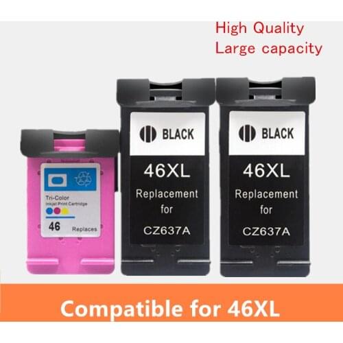 3Pack 46XL Ink Cartridge compatible For hp46 for HP 46 DeskJet 2520hc 2020hc 2025hc 2029 2529 4729 Printer