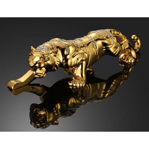 2021 HOME OFFICE company SHOP CAR TOP Good Efficacious Talisman Money Drawing Diamonds Golden Tiger FENG SHUI brass statue
