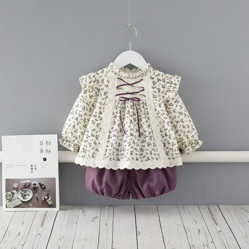 2Pcs Baby Floral Princess Dress Toddler Girl 1st Birthday Party Outfits Infant Korean Vintage Dresses whit Pant Newborn Vestidos