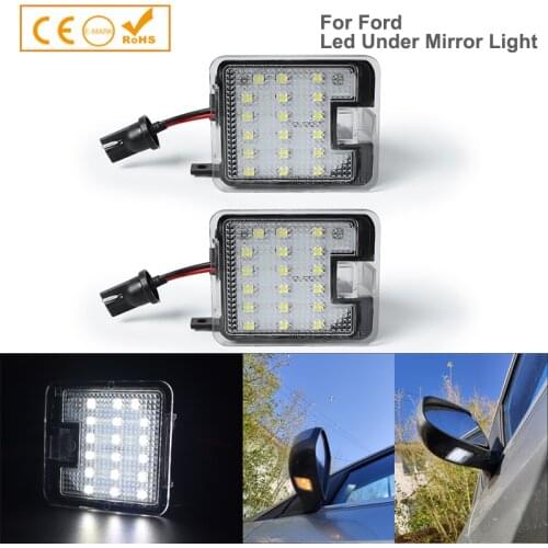 2x For Ford LED Side under Mirror Light Puddle Welcome Lamp For Focus KUGA Mondeo C-Max S-Max Auto led bulbs lamp lighting part