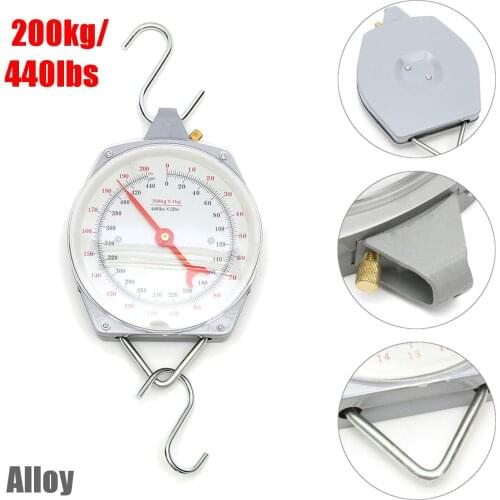 Scale Capacity 200Kg 440lbs Alloy Mechanical Hanging Scales Mechanical With 2 Hook
