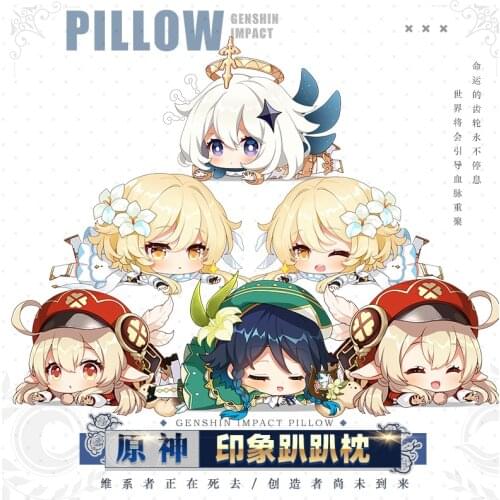Cartoon Sofa Bed Cushion Xmas Gifts Cute Plush Doll Throw Pillow Anime Game Genshin Impact Klee Lisa Player Paimon Jean Venti