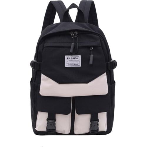 Nylon Backpacks for School Teenagers Girls Back Pack Women Fashion Patchwork