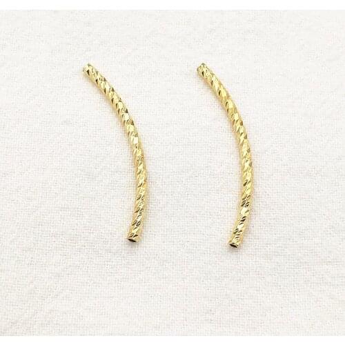 New Arrival! 35x2mm 100pcs 18kgp Gold Color Copper Tubular Connectors for Handmade Necklace Earring DIY Parts Jewelry Findings