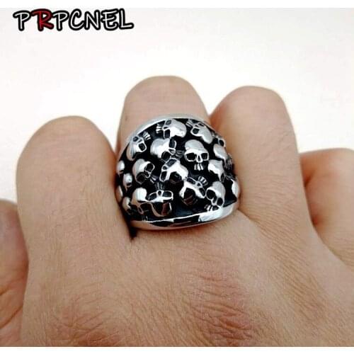 7 to 15 size Big Punk Biker Skull Ring For Man Unique Punk Men Cool Jewelry Vintage Streampunk Jewelry Motorcycle Ring