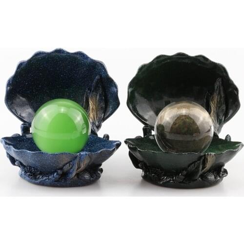 Sea Shell Figurine Display Stand Crystal Glass Lens Ball 40mm 60mm 80mm Photography Lensball Base Magic Sphere Holder Home Decor