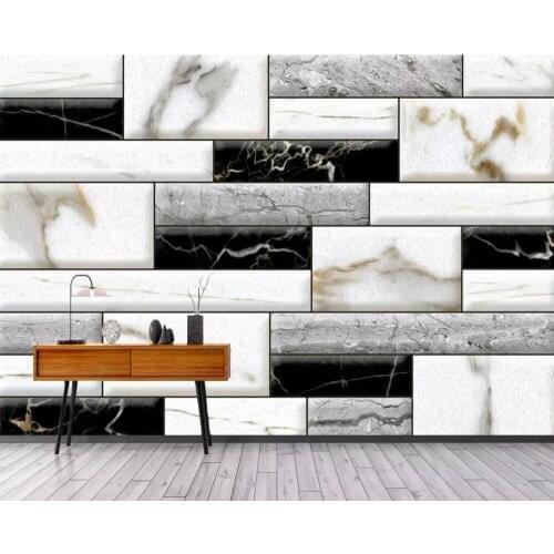 Custom Wallpaper 3D 11 Geometry Wall Art Decoration Ceramic Black and White Combination Abstract Art Wall Mural for bedroom deco