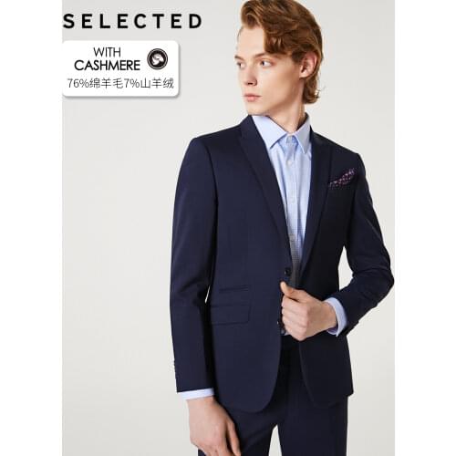 SELECTED Mens Wool Regular Slim Fit Business Casual Blazer T|41935Y503