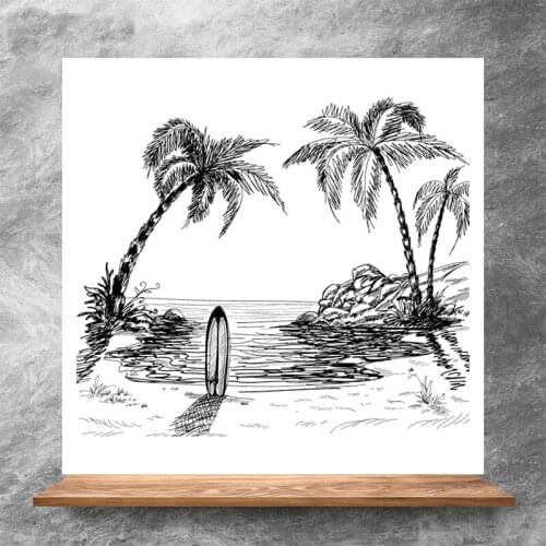 ZhuoAng tree of seaside Clear Stamps/Silicone Transparent Seals for DIY scrapbooking photo album Clear Stamps